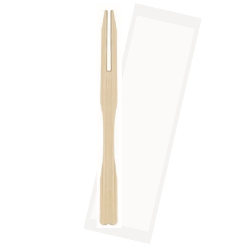 FORCHETTINE BAMBOO A 2 PUNTE IMBUSTATE SINGOLE  CM 9 ART.XFF9TLCC  1000 PZ