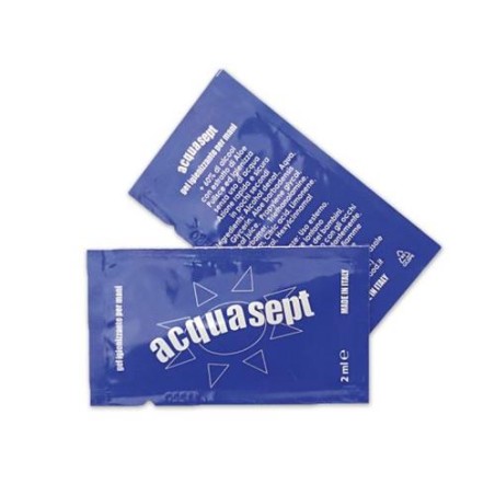 Gel igienizzante monodose acquasept con aloe 2 ml x 50 pz
