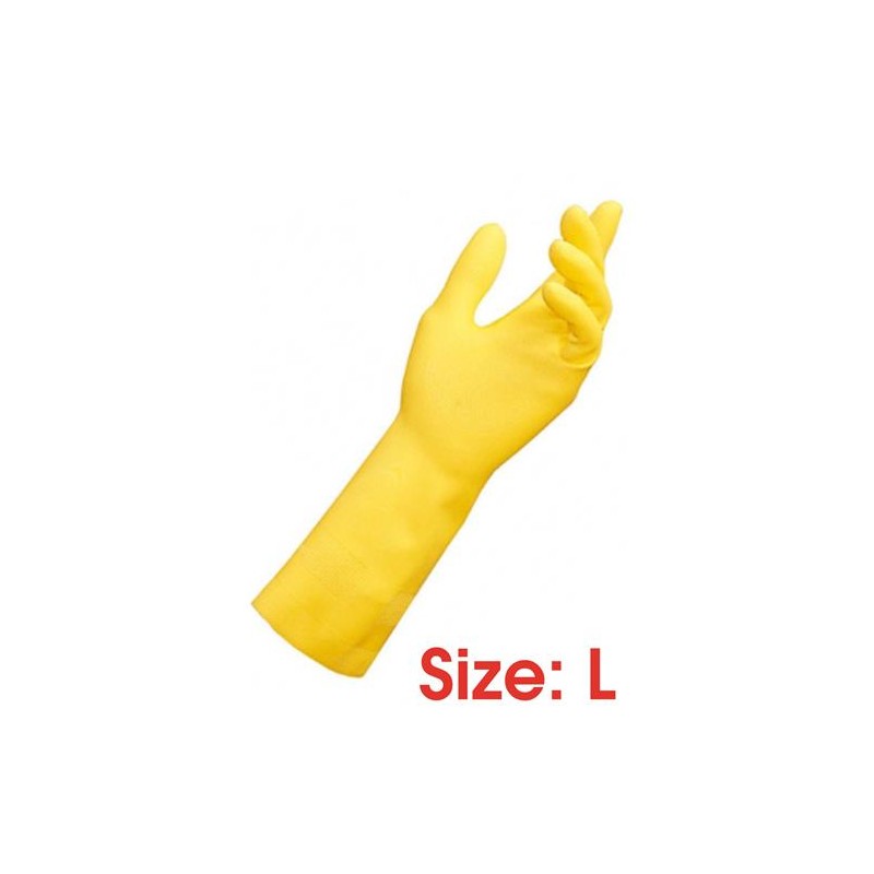 Guanti in lattice di gomma felpato uso domestico misura  l 1 pz