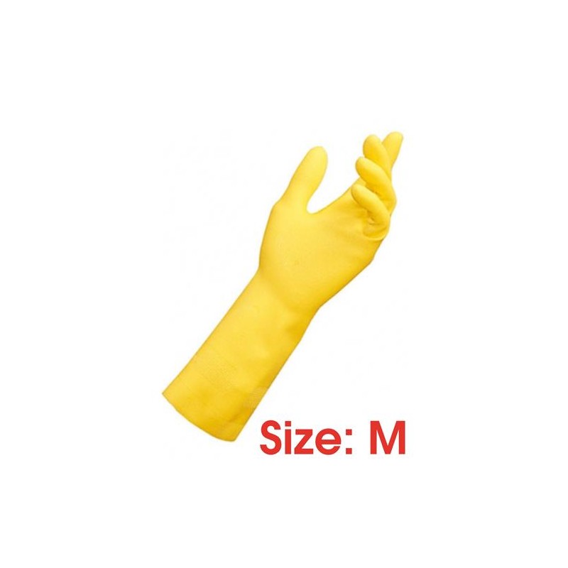 Guanti in lattice di gomma felpato uso domestico misura  m 1 pz