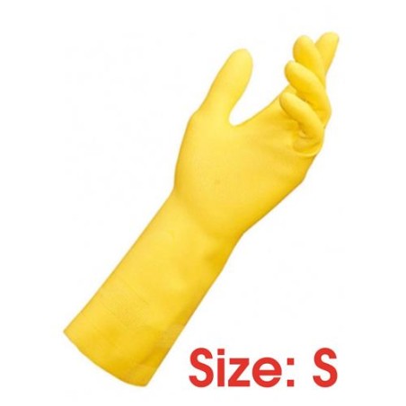 Guanti in lattice di gomma felpato uso domestico misura  s 1 pz