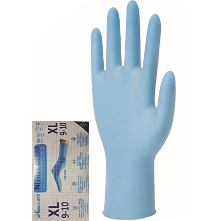 Guanti in nitrile s/polvere  blu art.5704 tg xl 9-10 100 pz