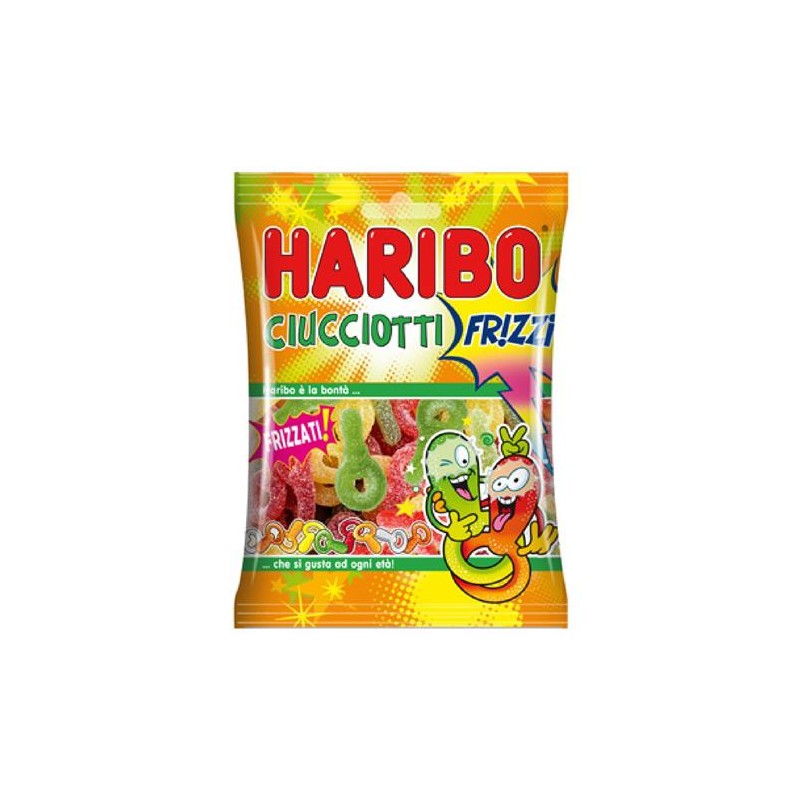 HARIBO CIUCCIOTTI FRIZZI GOMMOSE  FRUTTA  80 GR 5 PZ