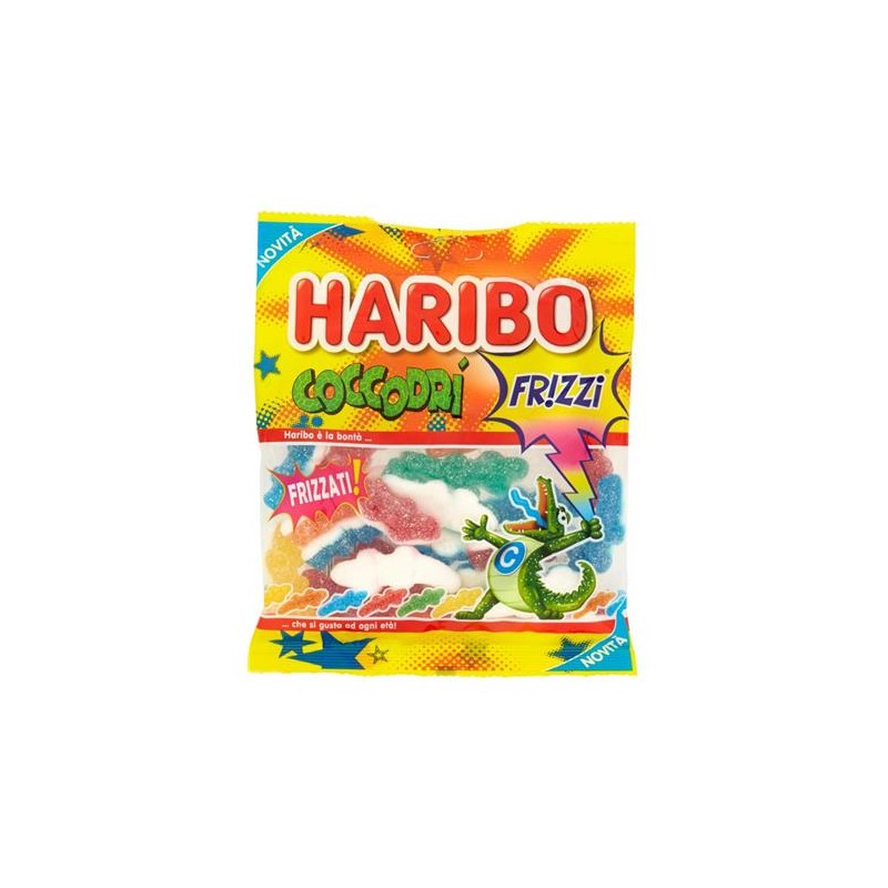 HARIBO COCCODRI' FRIZZI GOMMOSE  FRUTTA 61522 80 GR 5 PZ