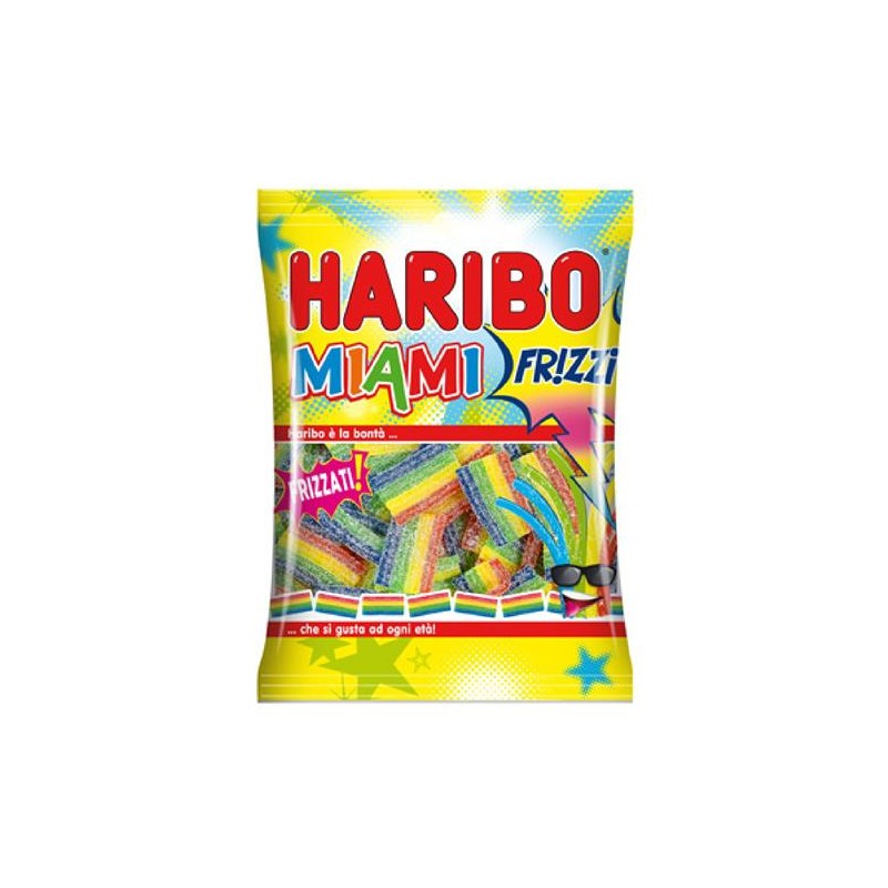 HARIBO MIAMI  FRIZZI GOMMOSE  FRUTTA 21517 80 GR 5 PZ
