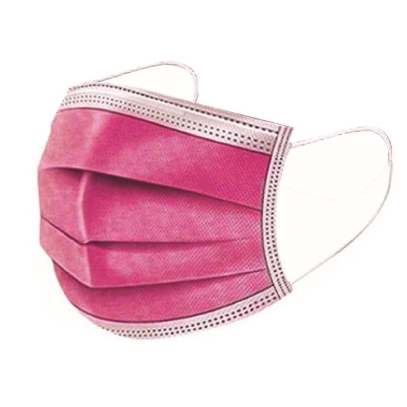 Mascherina chirurgica tipo ii monouso 3 strati colore fuxia  50 pz