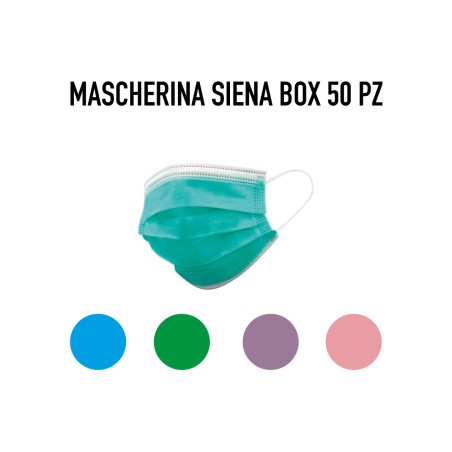 Mascherine colori assortiti monocolore box siena 50 pz