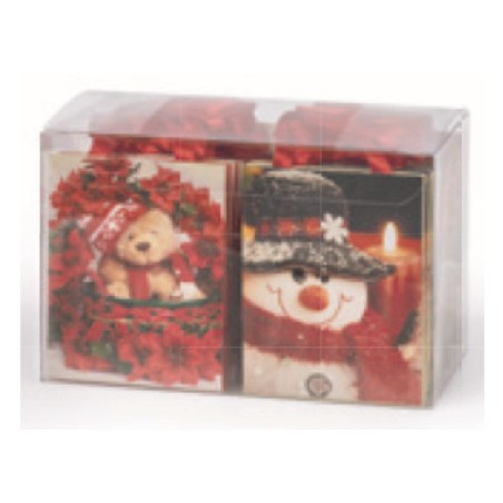 Minisacchetti natale  stampate c/manico di raso  art.210  7x5x4  5 pz