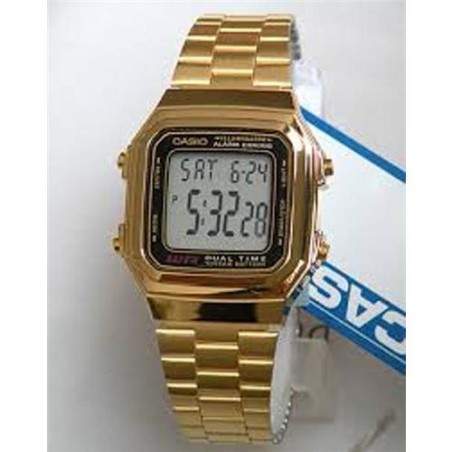 Orologio casio oro grande 178wga 1adf 1 pz ( luce led - cassa in resina - vetro acrilico - chiusura regolabile - impermeabile - 