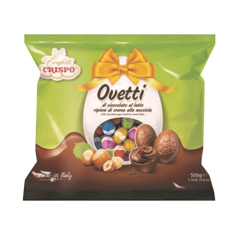 OVETTI DI CIOCCOLATO AL LATTE CON CREMA DI NOCCIOLA ART.010347466  GR 500  1 PZ