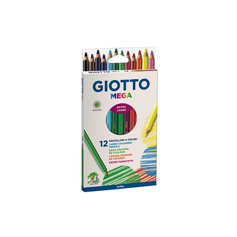 PASTELLONI GIOTTO MEGA TRIANGOLARI  DA 12 COD.225600 1 PZ