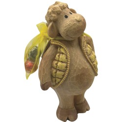 Pecora in ceramica cm 20 + dolcezze pasquali  50 gr  1 pz
