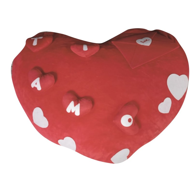 PELUCHE CUORE CON LETTERA CM 75 ART.468782+10  CIOCCOLATINI ASSORTITI 1 PZ