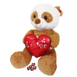 PELUCHE PANDA  CON CUORE CM 55+ 10 CUORI ASSORTITI  1 PZ