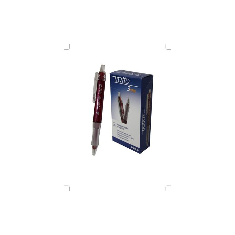 PENNA TRATTO 3TRE SCATTO ART.824602 ROSSO 12 PZ