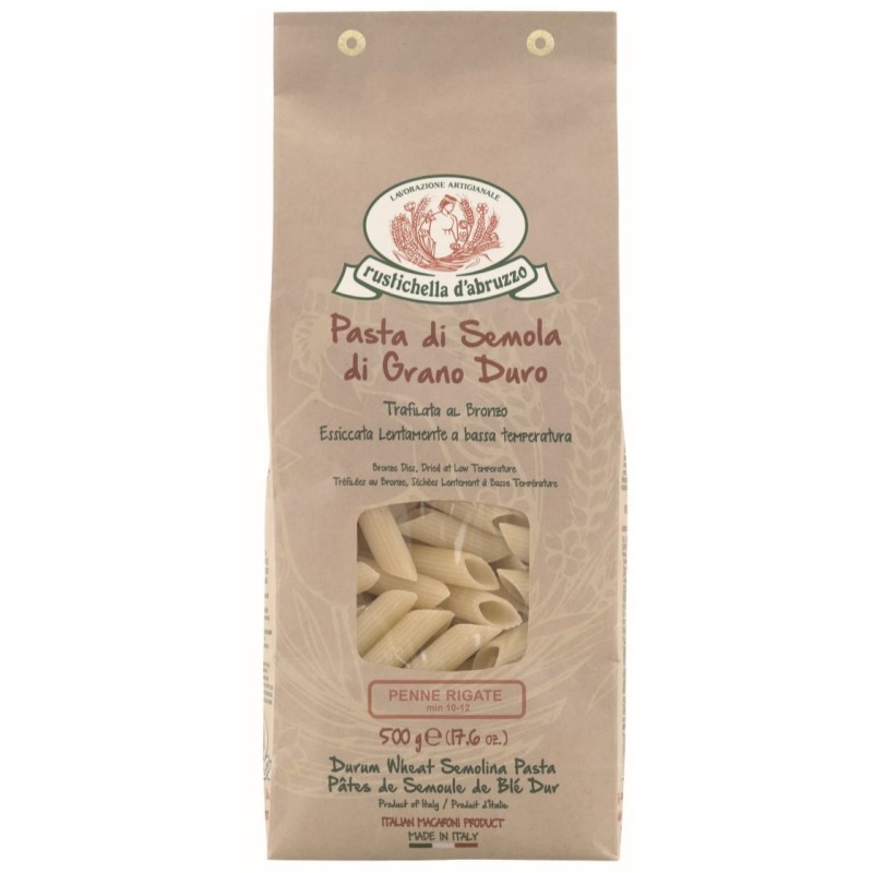 PENNE RIGATE PASTA DI SEMOLA DI GRANO DURO TRAFILATA AL BRONZO ART.321  500 GR 1 PZ