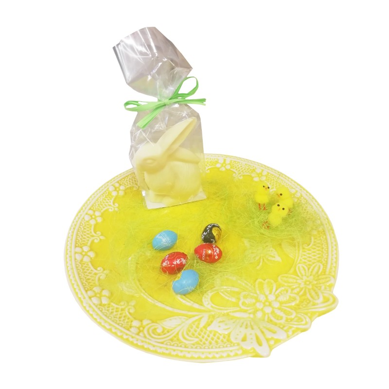 PIATTO IN CERAMICA DECORATO CM 31 + CONIGLIO  80 GR 1 PZ