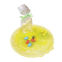 PIATTO IN CERAMICA DECORATO CM 31 + CONIGLIO  80 GR 1 PZ