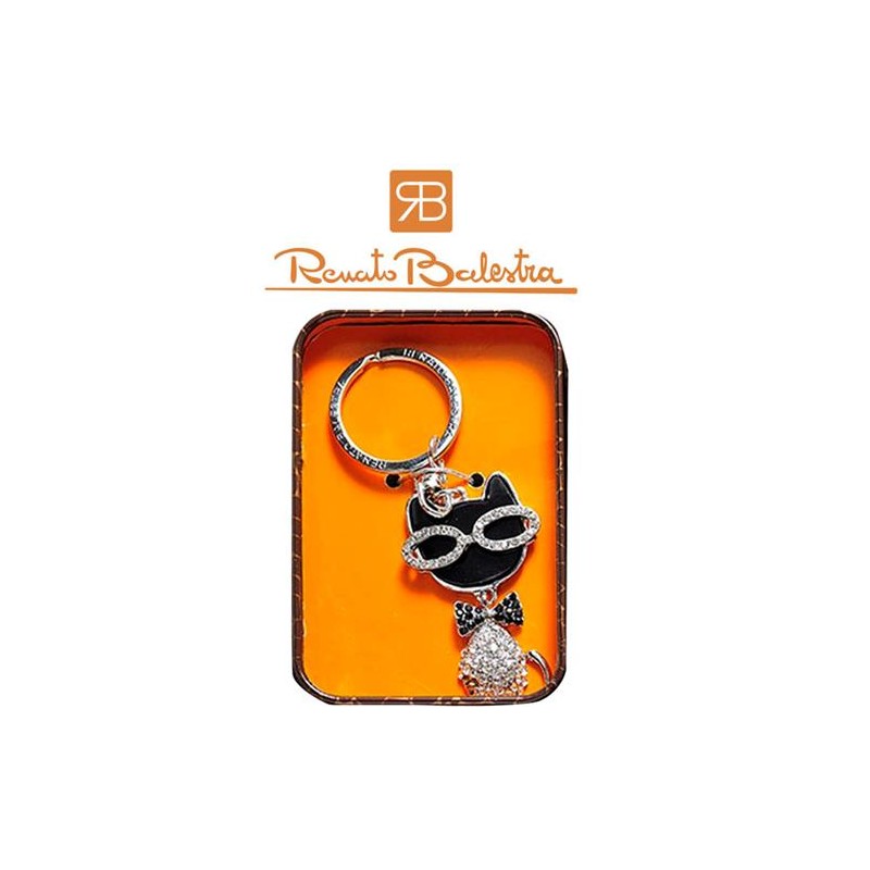 PORACHIAVI GATTO STRASS BALESTRA ART.423 NERO 1 PZ