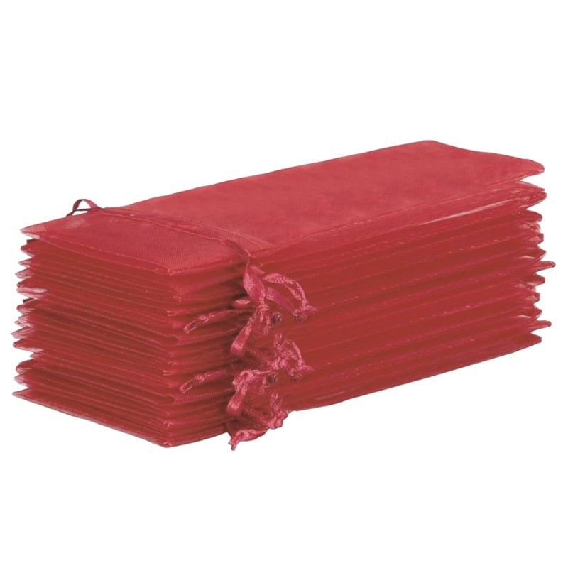 Portabottiglia  in organza c/laccio Milly rosso 15,5x34x10 art.OUPRO  1pz