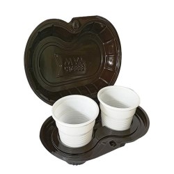 PORTACAFFE' IN PET  C/COPERCHIO  2 POSTI   55 PZ