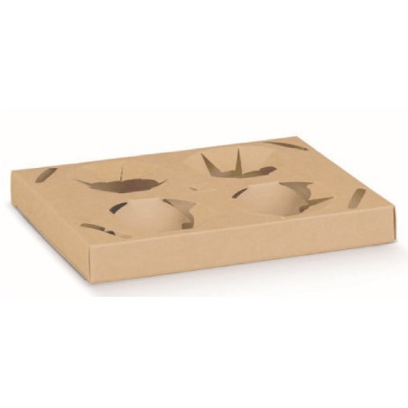 PORTACAFFE'/CAPPUCCINO IN CARTONCINO DIVISIBILI IN 2 4 FORI 25 PZ