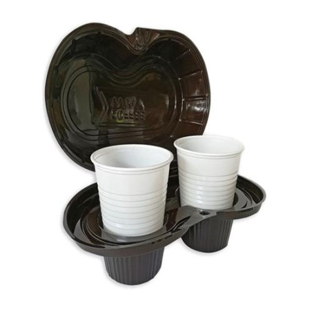 PORTACAPPUCCINO IN PET C/COPERCHIO 2 POSTI  50 PZ