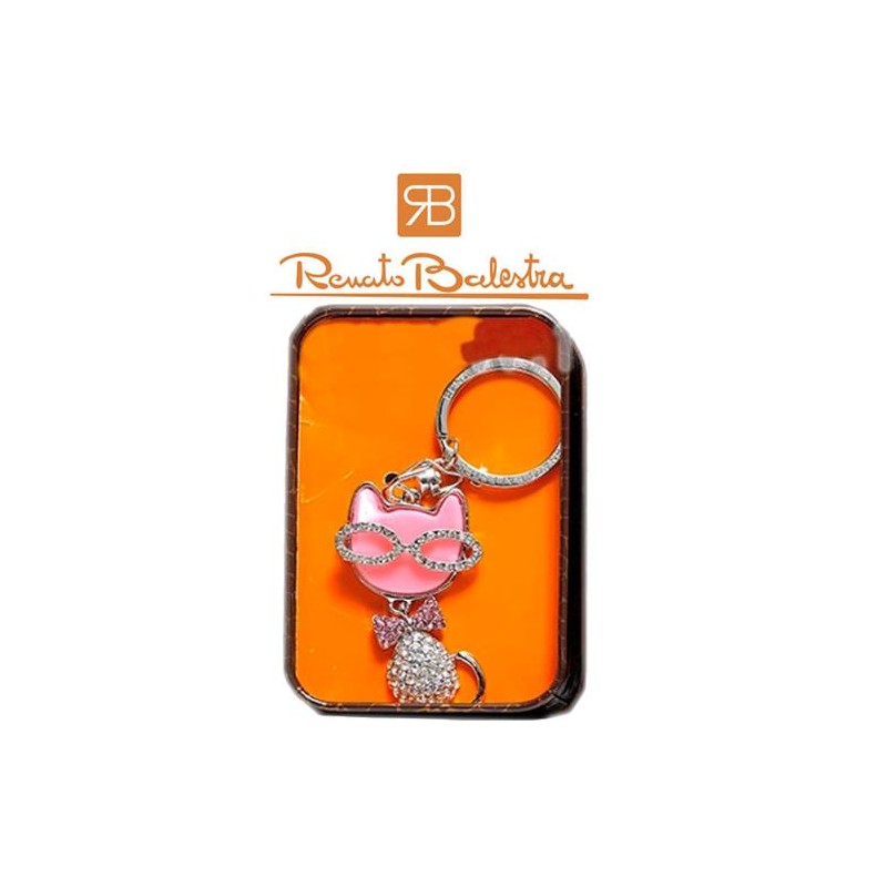 PORTACHIAVI GATTO STRASS BALESTRA ART.423 ROSA 1 PZ