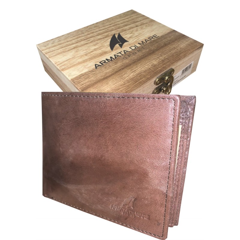 PORTAFOGLIO CON PORTATESSERE IN PELLE TESTA DI MORO ART.PDK050W-4 1 PZ