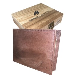 PORTAFOGLIO CON PORTATESSERE IN PELLE TESTA DI MORO ART.PDK050W-4 1 PZ