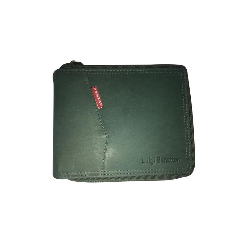 Luigi Benetton Portafoglio In Vera Pelle Marrone – Dimensioni 12.5x9.8 Cm – Ideale Per Documenti E Banconote