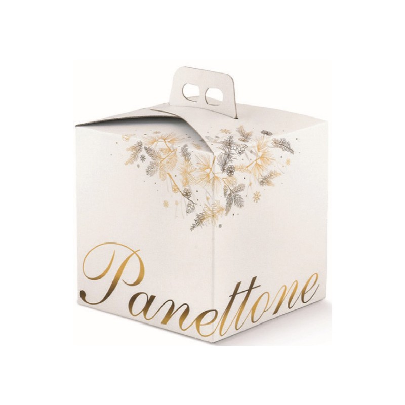 Portapanettone Quadrella Oro 24,5 x 24,5 x19 art.139465S 1 pz