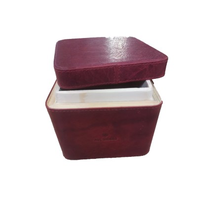 Portatoscanelli da tavolo cubo in pelle  rosso  art.3421 1 pz