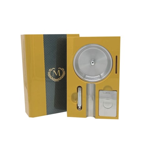 Posacenere con 2 accessori  giallo 3 pz  1861701 pz 1