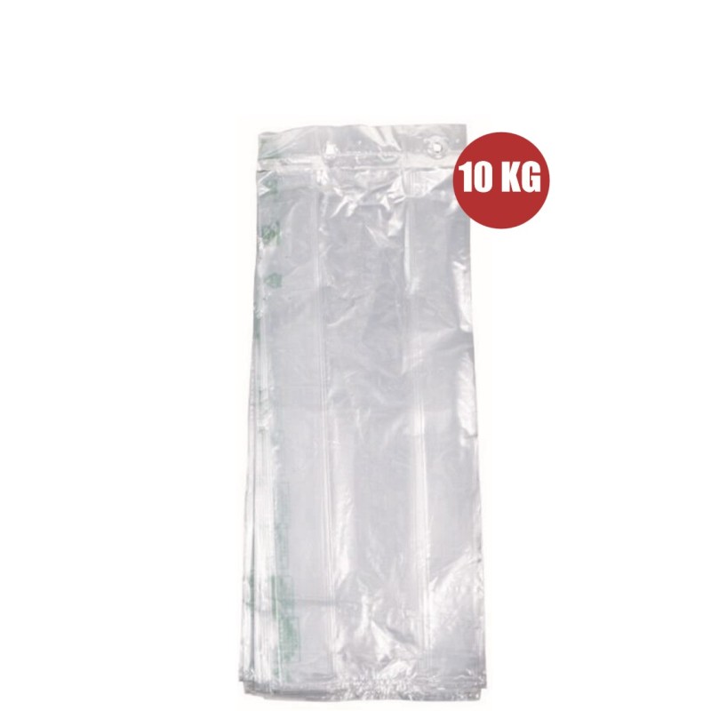 SACCHETTI NEUTRI  A STRAPPO 35 MY PE ALIMENTARE  18+10X40  10 KG 1 PZ