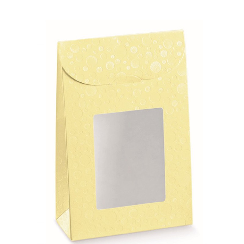 Sacchetto c/finestre sfere gialle art.36874 17x7x23.5   10 pz