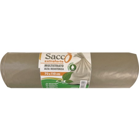 SACCHI PATTUMIERA EXTRA STRONG AMBRA CON LEGACCIO A ROTOLO GR 700 70X110   1 PZ