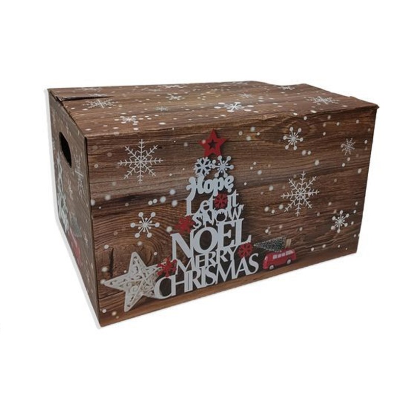 Scatola Chiusa in Carta Effetto Legno 30 x 38 x 22  1 pz