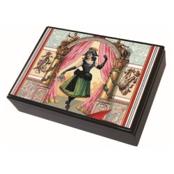 Scatola legno donna spagnola 2 mazzi poker 1 pz