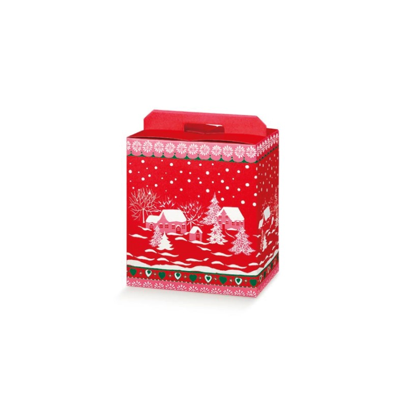 SCATOLA PORTA PANETTONE BORGO ROSSO 33x25x35 art.37119  1 pz