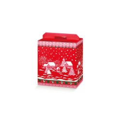 SCATOLA PORTA PANETTONE BORGO ROSSO 33x25x35 art.37119  1 pz