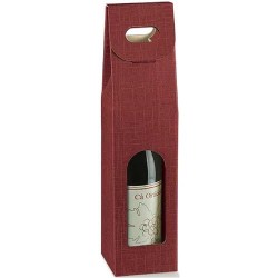 Scatola vino seta bordo' 1 bottiglia c/ finestra 9x9x38,5 art.35348 1 pz