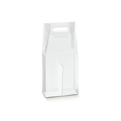 Scatola vino trasparente pvc 2 bottiglie 18x9x38,5 art.13851 1 pz