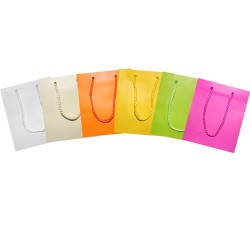 SHOPPER CARTA PLAST.10X6,5X12 ART.73877 ASS.A 12 PZ