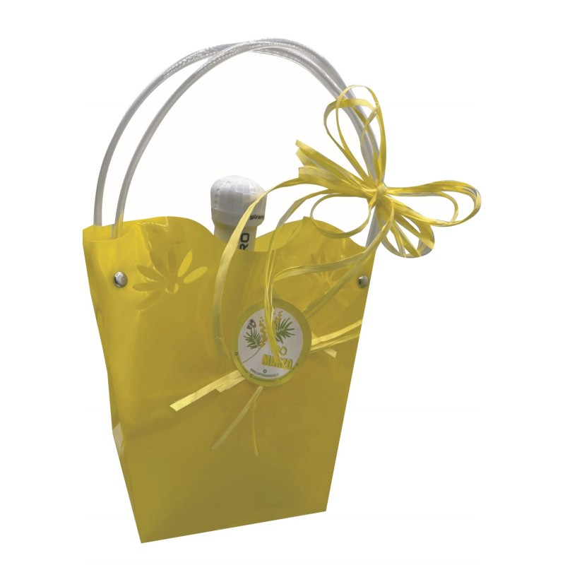SHOPPER CON BABY SANTERO GIALLO + 3 CIOCCOLATINI  1 PZ