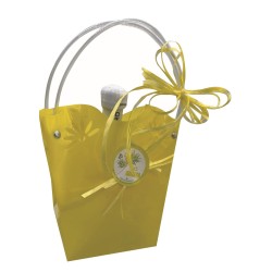 SHOPPER CON BABY SANTERO GIALLO + 3 CIOCCOLATINI  1 PZ