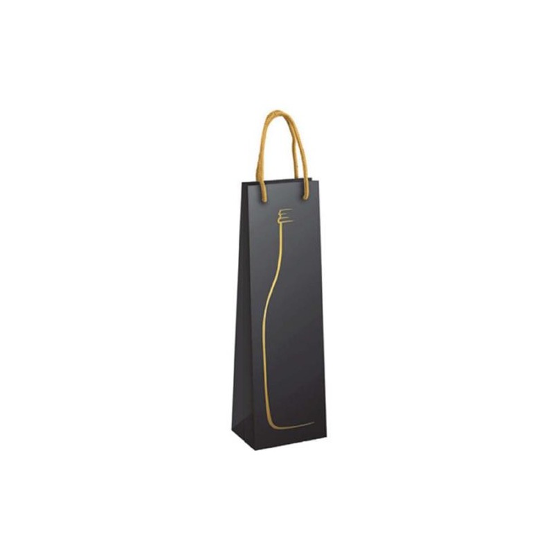 SHOPPER VINO C/CORDONCINO ART.1811 RABOSO NERO 12X9X39  10 PZ