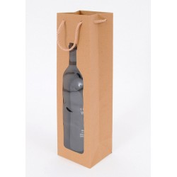 SHOPPER VINO C/CORDONCINO CARTA KRAFT NATURE 9X37X8.5 art.uy505 12 pz