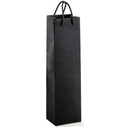 Shopper vino seta nero 1 bottiglia 9,5x9,5x38 art.17125 1 pz