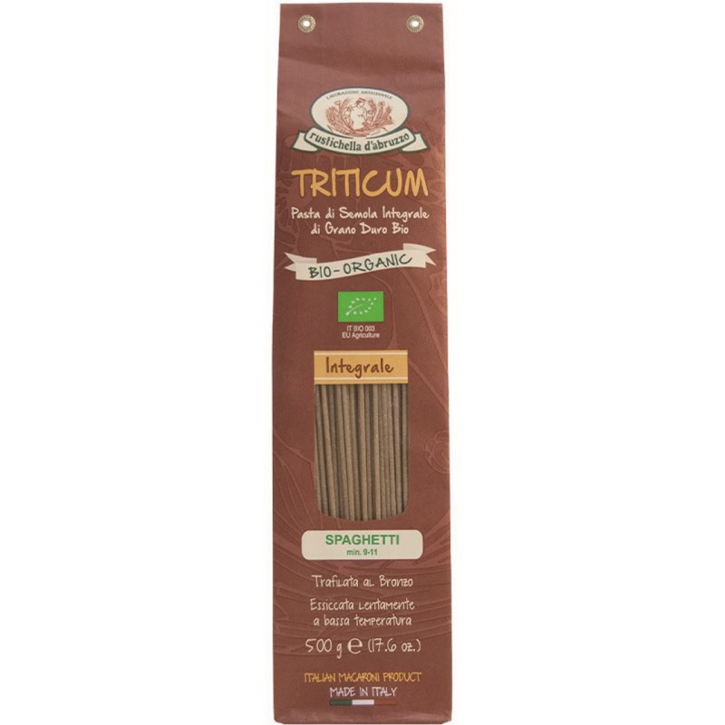 SPAGHETTI INTEGRALI BIO SENATORE CAPPELLI PASTA DI SEMOLA INTEGRALE  DI GRANO DURO TRAFILATA AL BRONZO ART.7152  500 GR 1 PZ